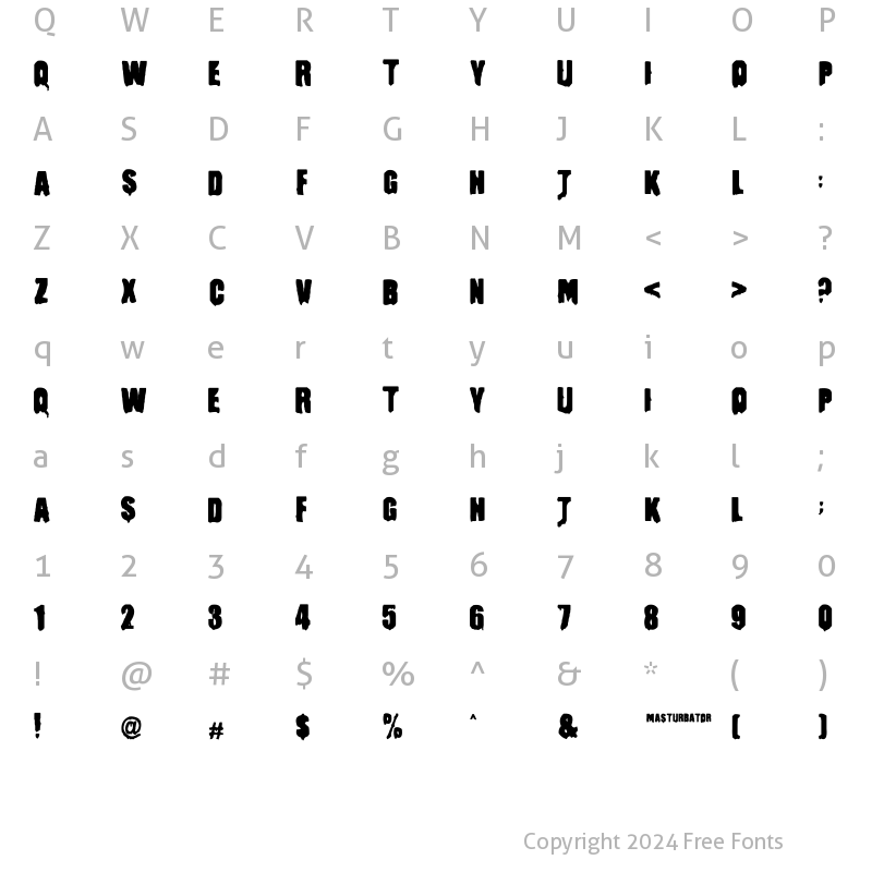 Character Map of Masturbaor Regular