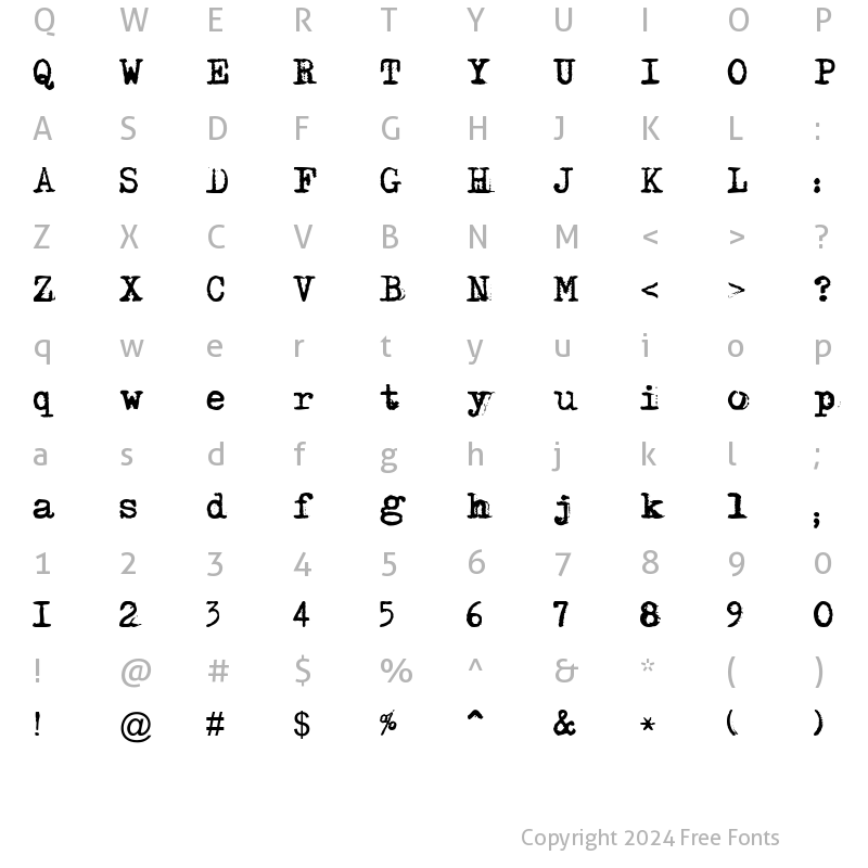 Character Map of Maszyna Plus Regular