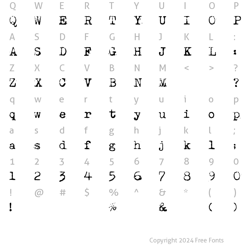 Character Map of MaszynaAEG Regular