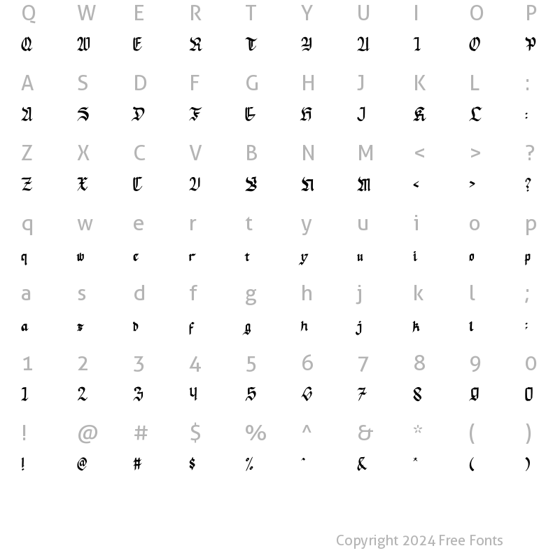 Character Map of Mata Pisau Regular