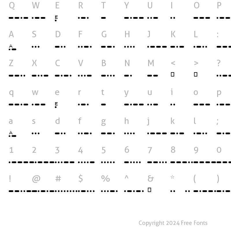 Character Map of Match Morse (Shareware) Regular