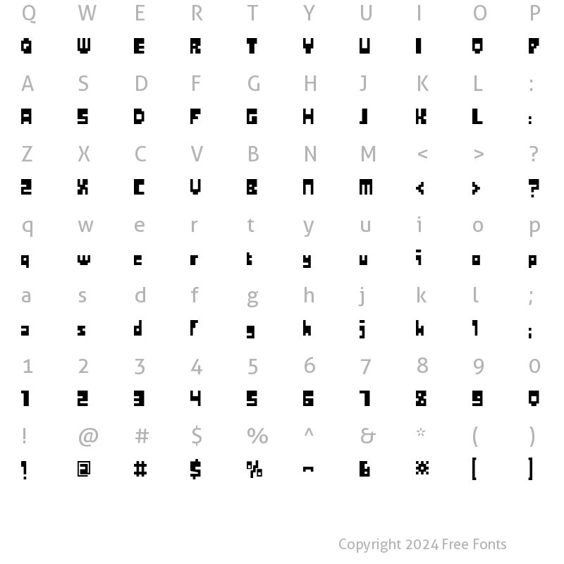 Character Map of Matchbox Regular