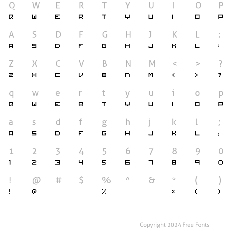 Character Map of Matchworks Regular