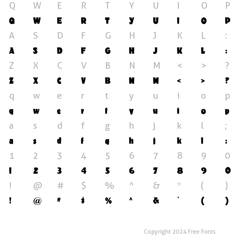 Character Map of Materhorn NF Regular