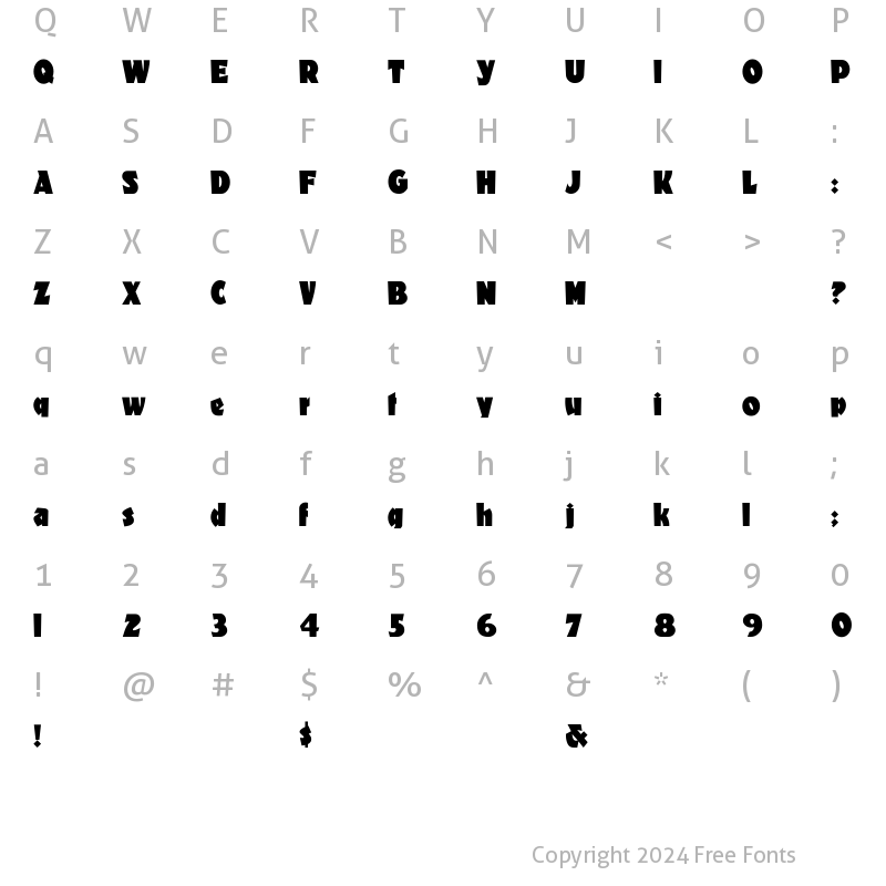 Character Map of Materhorn Regular