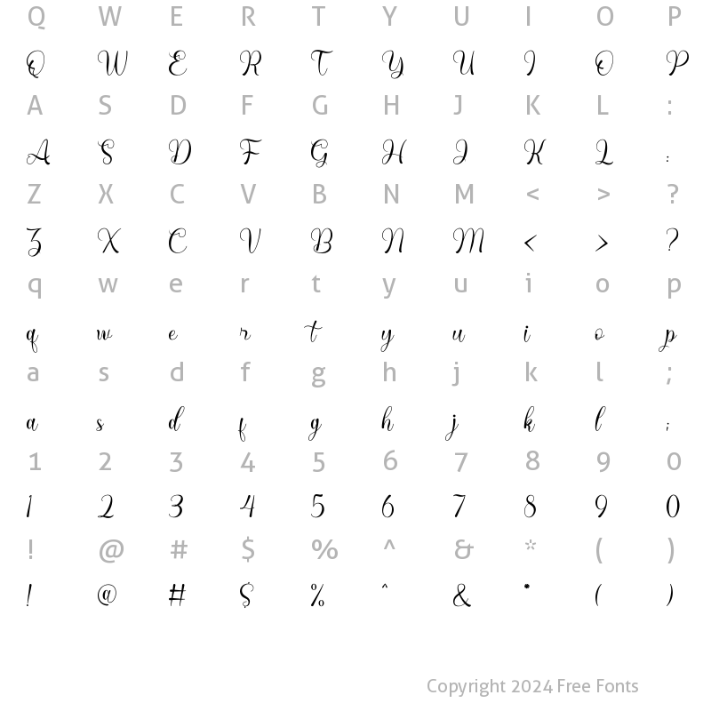 Character Map of Maternella Regular