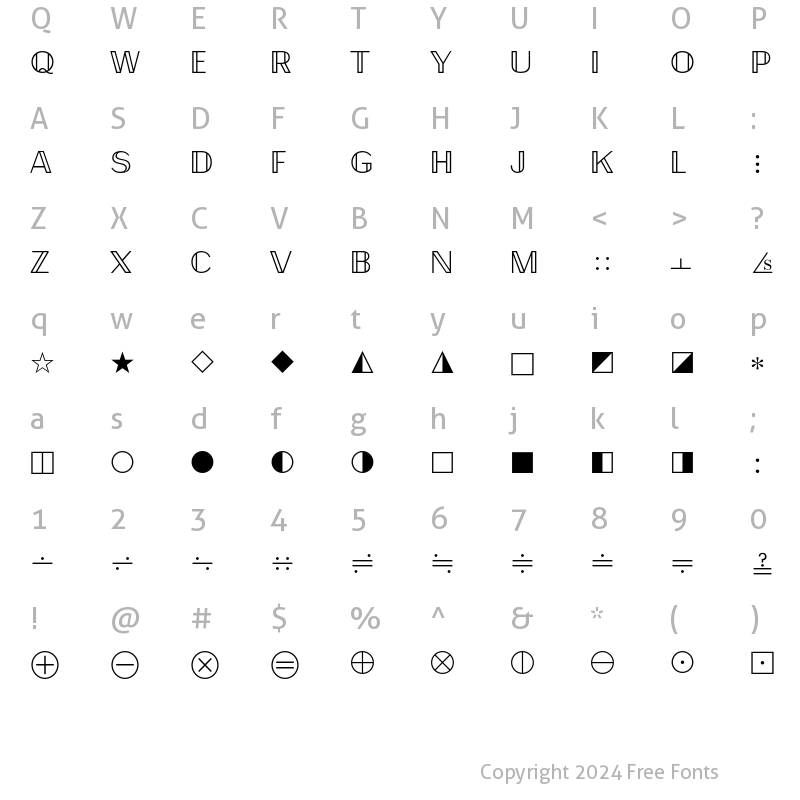 Character Map of Mathematical Pi 6 Regular