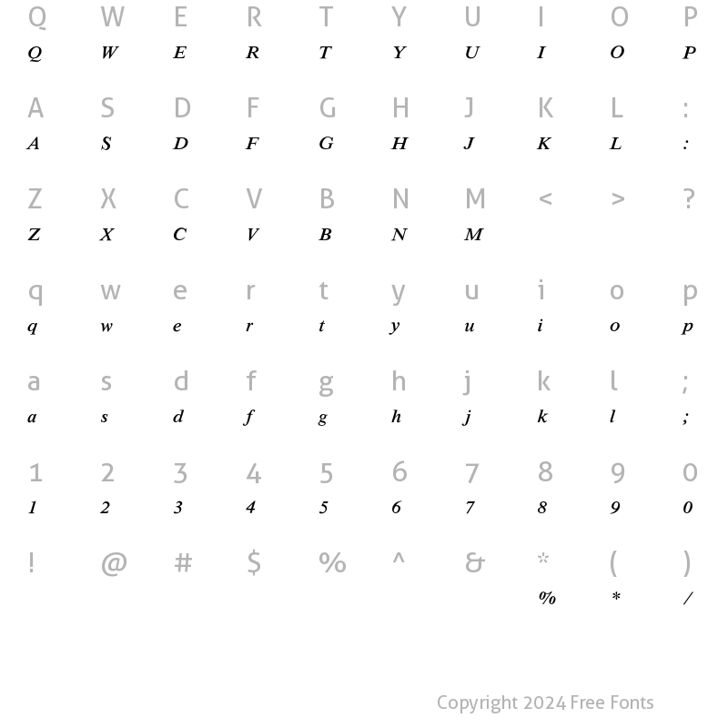 Character Map of MathTechnical P16 Regular