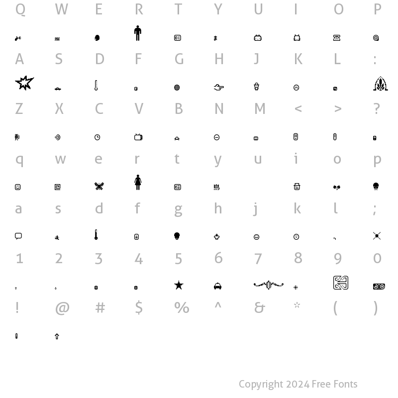 Character Map of Matica Dingbats Regular