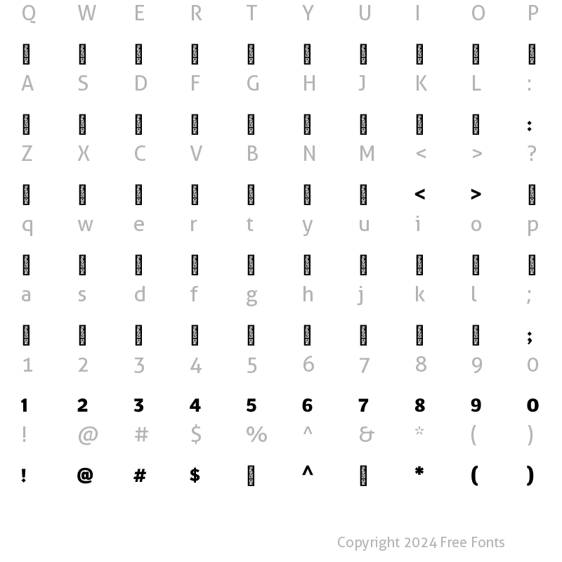 Character Map of Matin Black