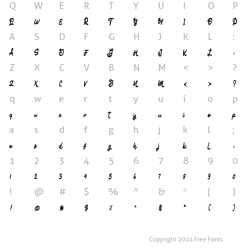 Character Map of Matody Regular