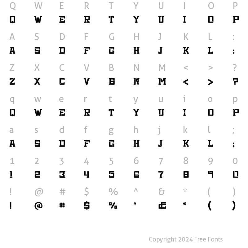 Character Map of Matrix Zone Regular