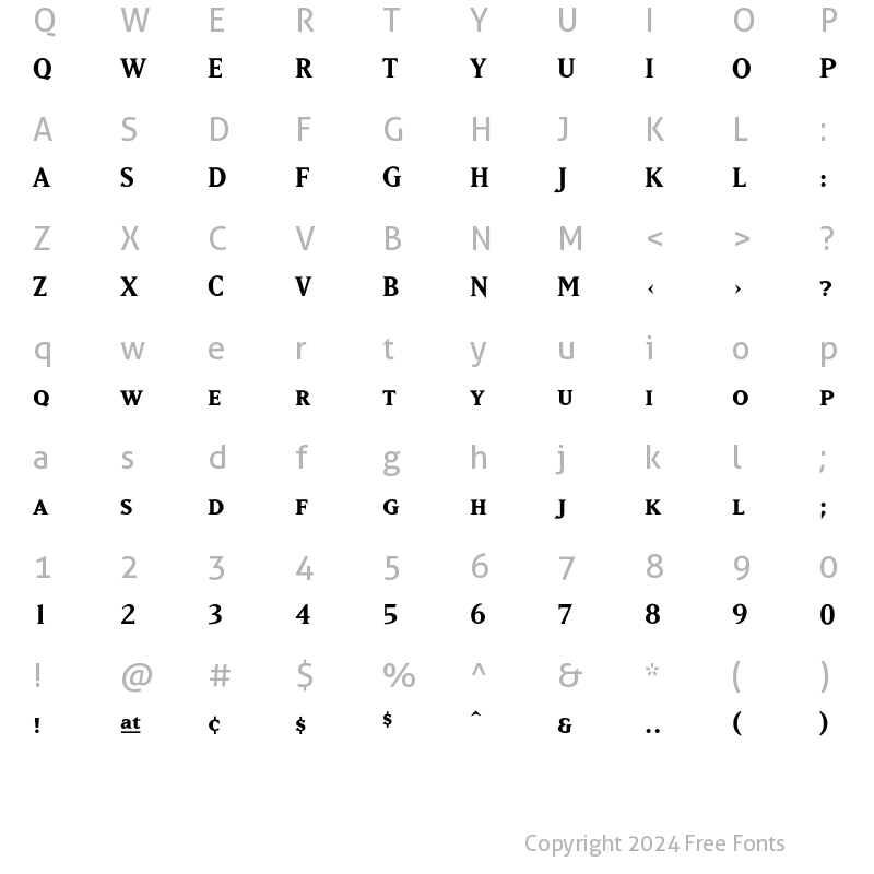 Character Map of MatrixBoldSmallCaps Regular