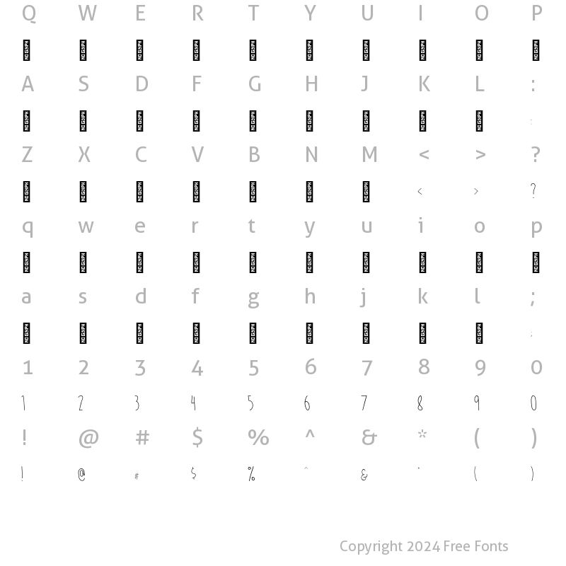 Character Map of Matryoshka Regular