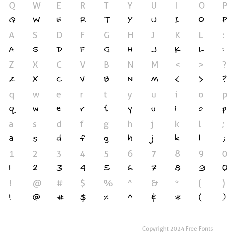 Character Map of MattB Regular