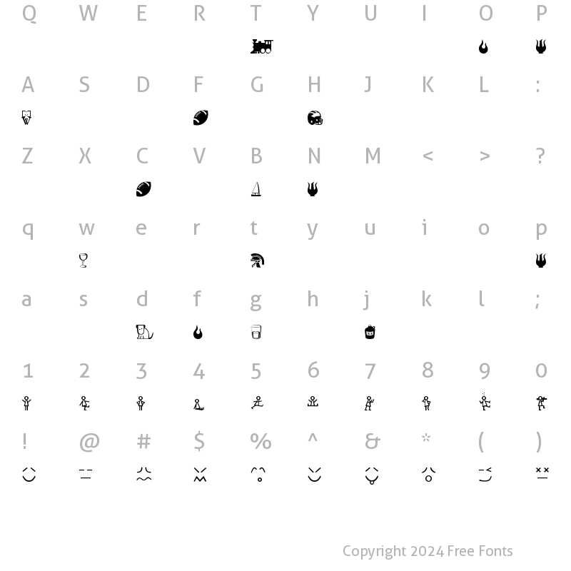 Character Map of Mattbats Regular