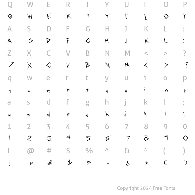 Character Map of Matthews Regular