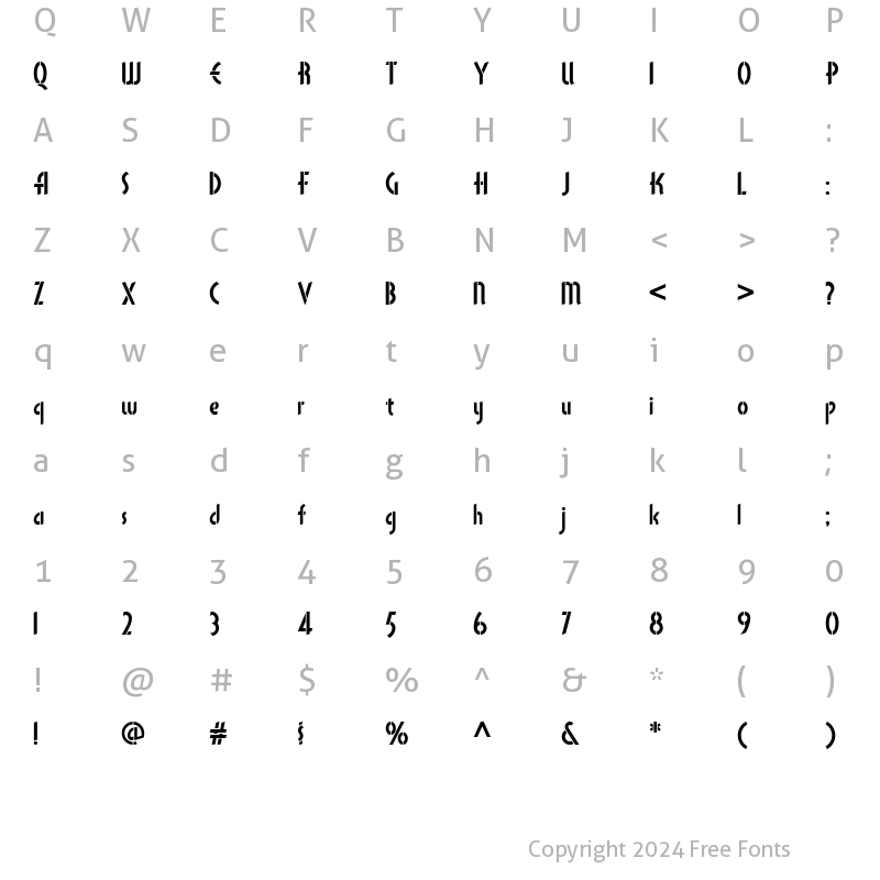 Character Map of MatthewsModernStencilNF Medium