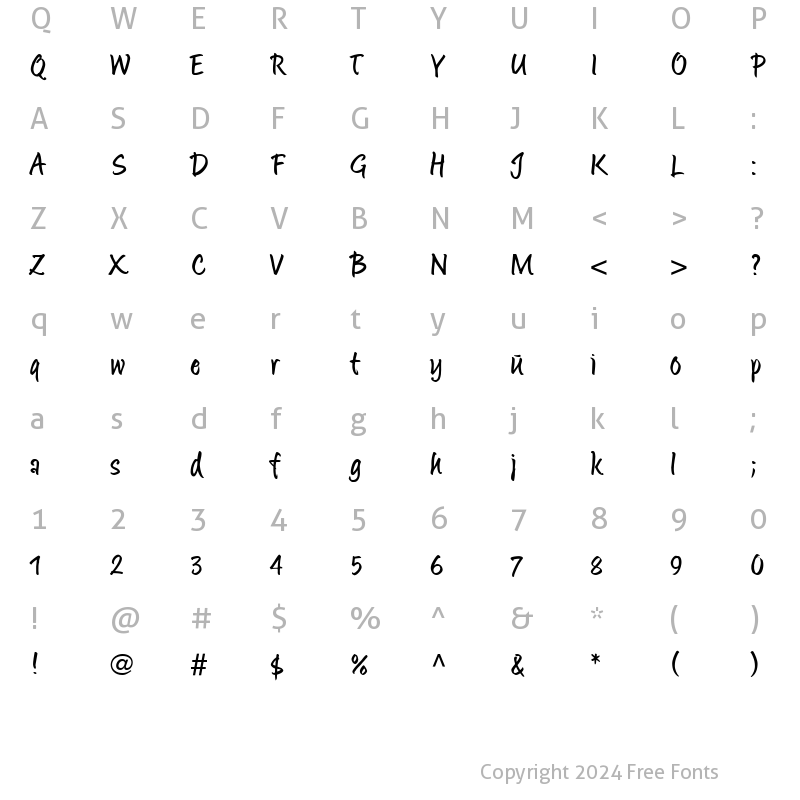 Character Map of MatthiaLL Regular