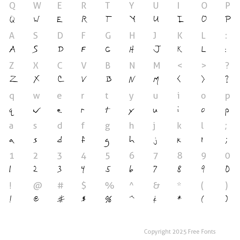 Character Map of Matt's First Font Regular