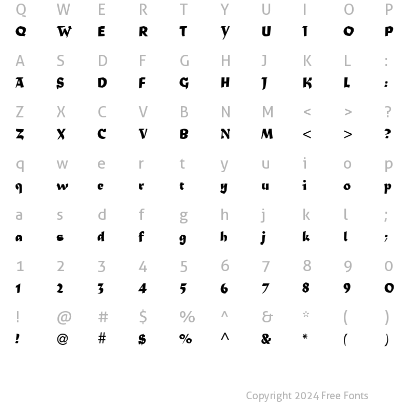 Character Map of MaturaMT Roman