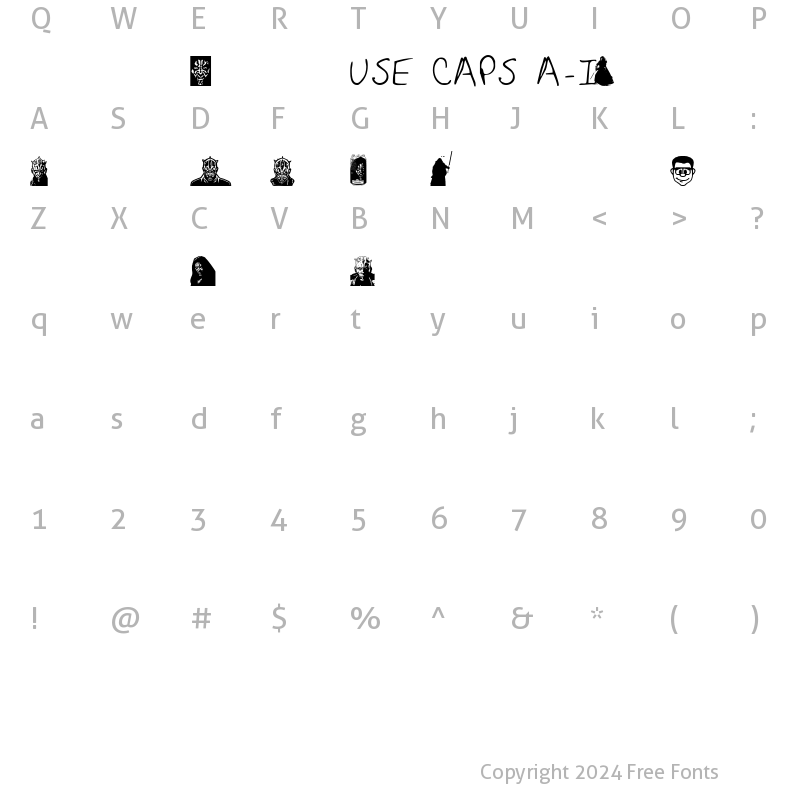 Character Map of Maulbats Regular