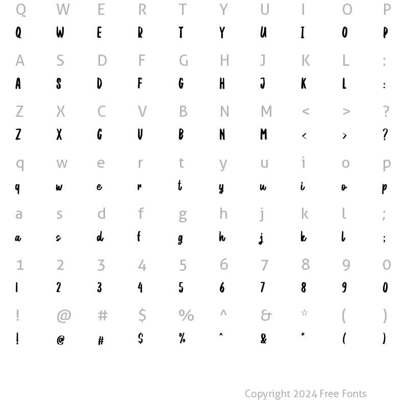 Character Map of Maulida Regular