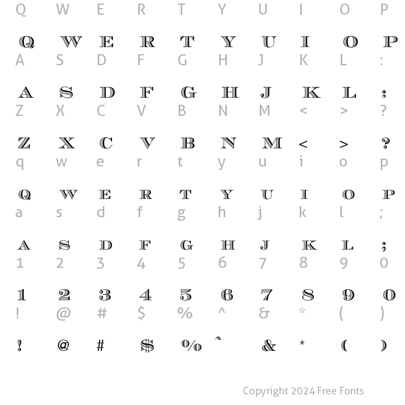 Character Map of Maurice Regular