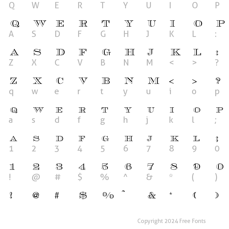 Character Map of MauriceOutline Regular