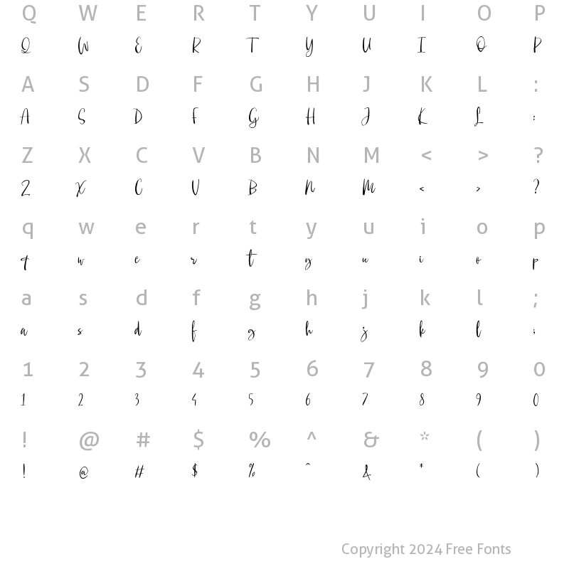 Character Map of Mauritania Script Regular