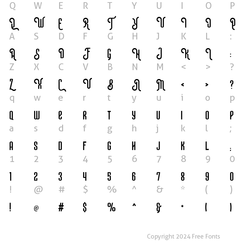 Character Map of Mavera Regular