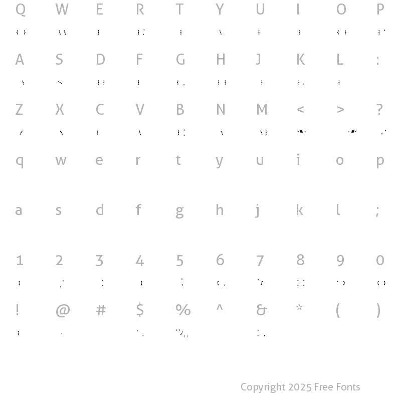 Character Map of Maverick's Fill Diamonds Regular