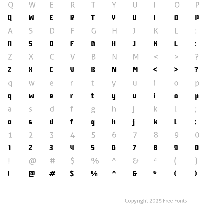 Character Map of Mawoot Regular