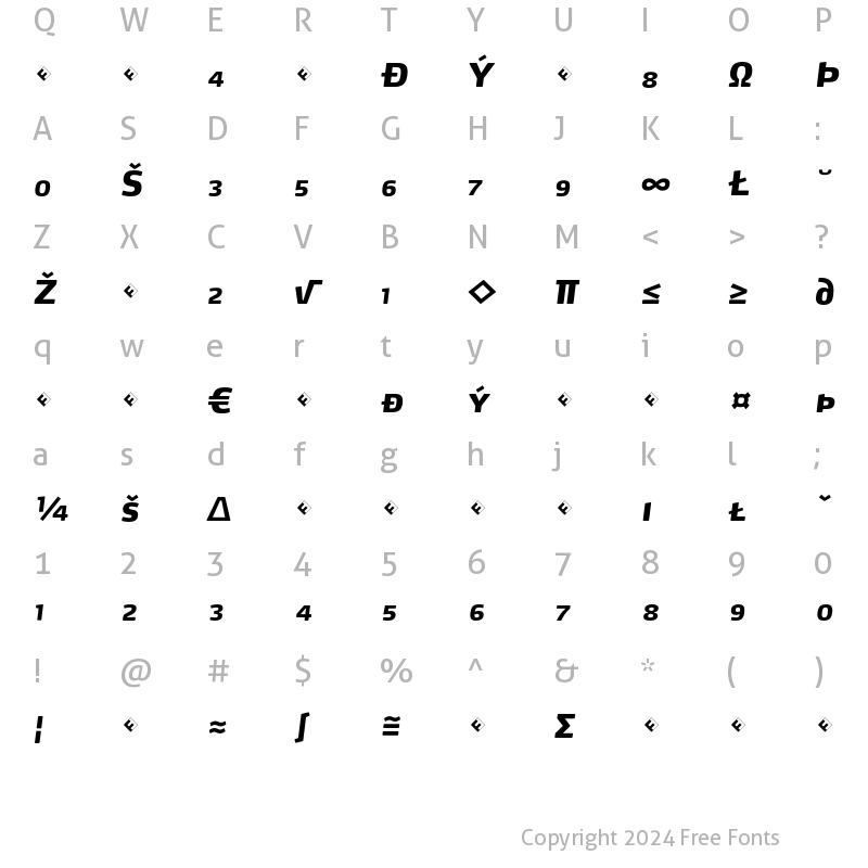 Character Map of Max-BlackItalicSCExpert Regular