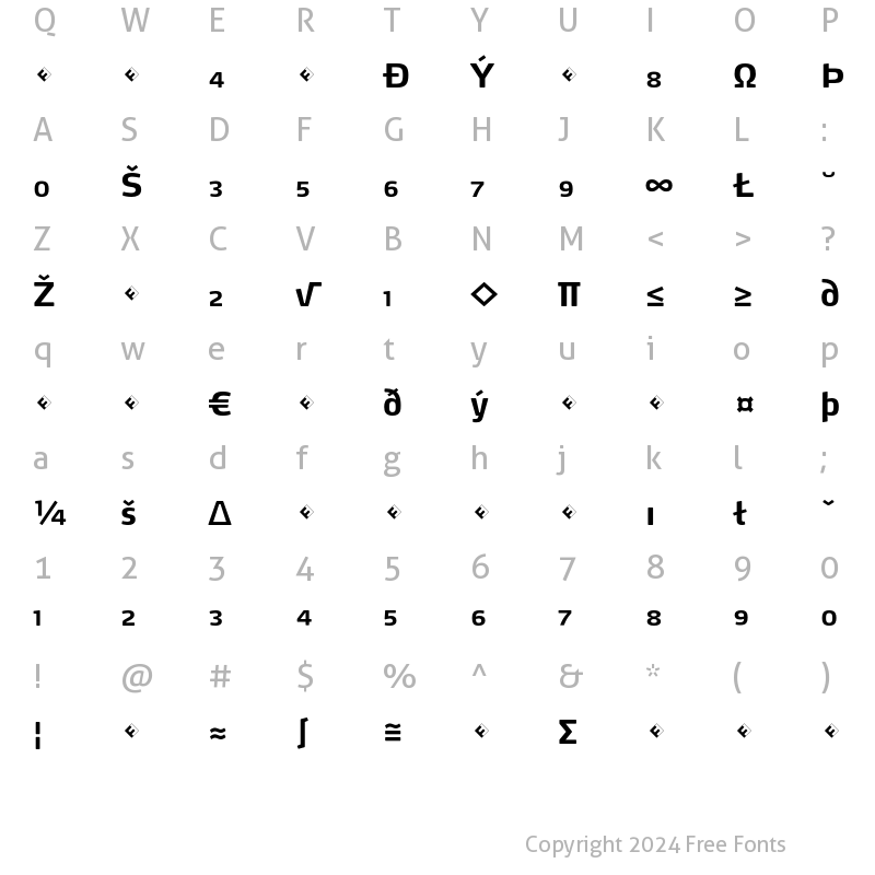 Character Map of Max-BoldExpert Regular