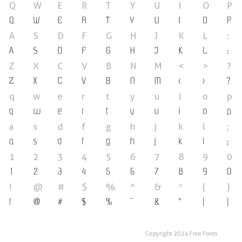 Character Map of MaxBecker-ExtraLight Regular