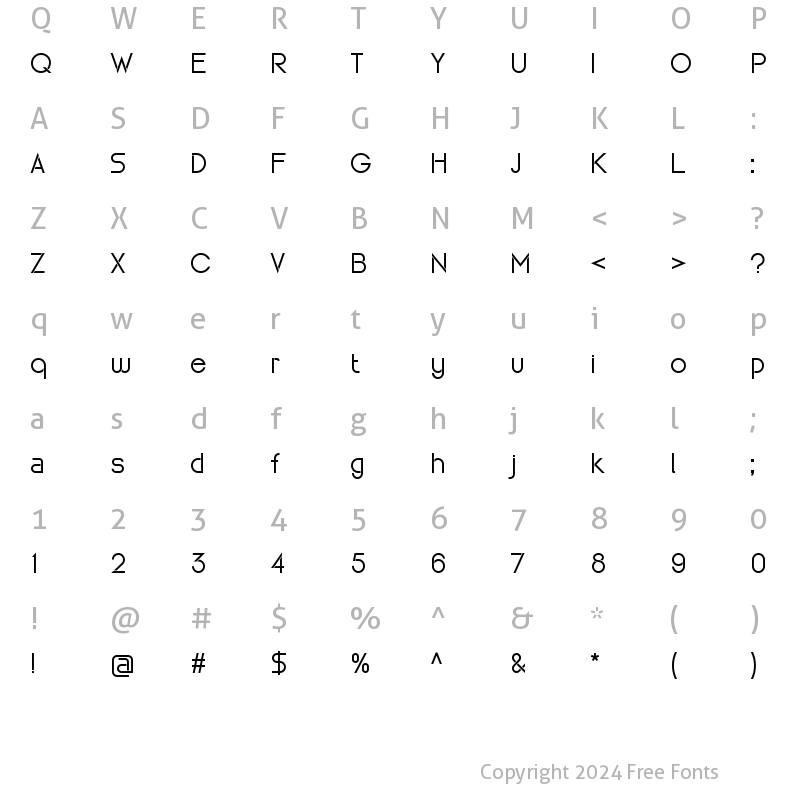 Character Map of Maxellight Regular