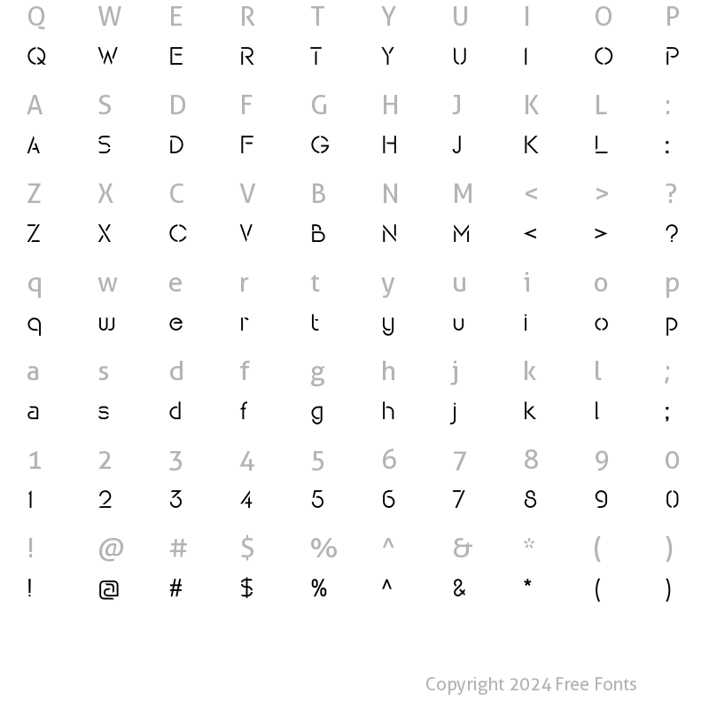 Character Map of Maxellight Sharp