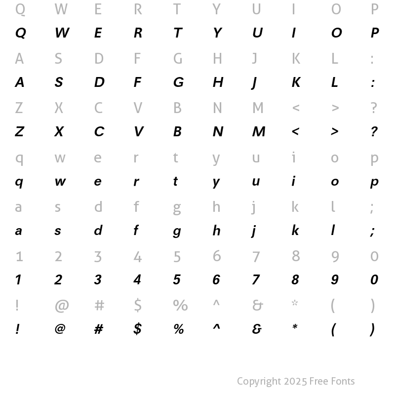 Character Map of MaximaEF Medium Oblique