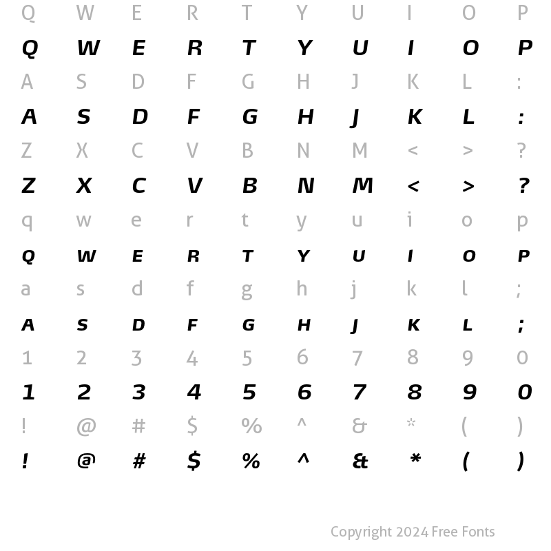 Character Map of MaxTF-BoldItalicSC Regular