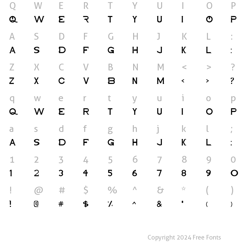 Character Map of Maxwell Leonard Regular