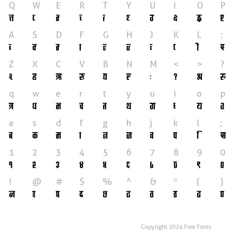 Character Map of MayaBlock Regular