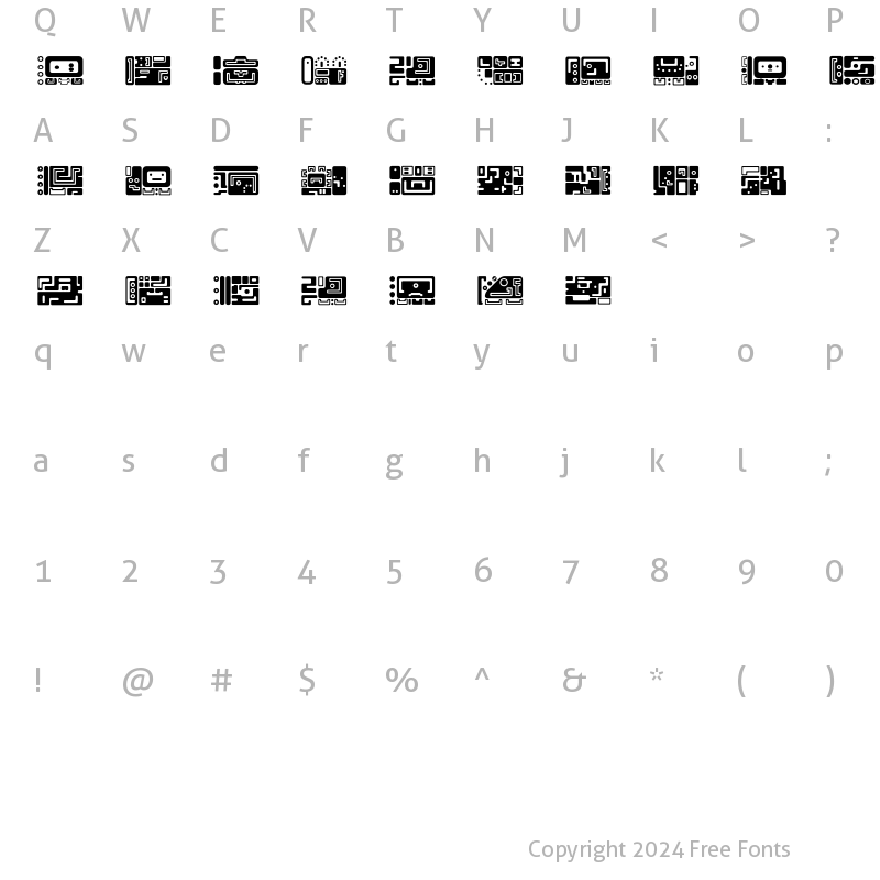 Character Map of Mayaruler 1 Regular