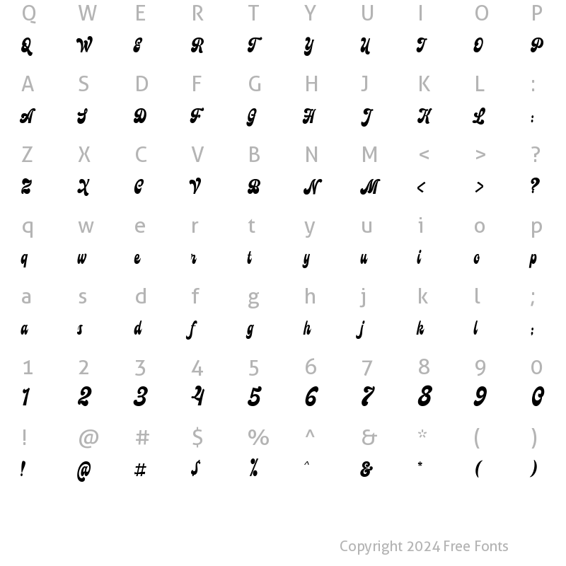 Character Map of Mayburn Regular