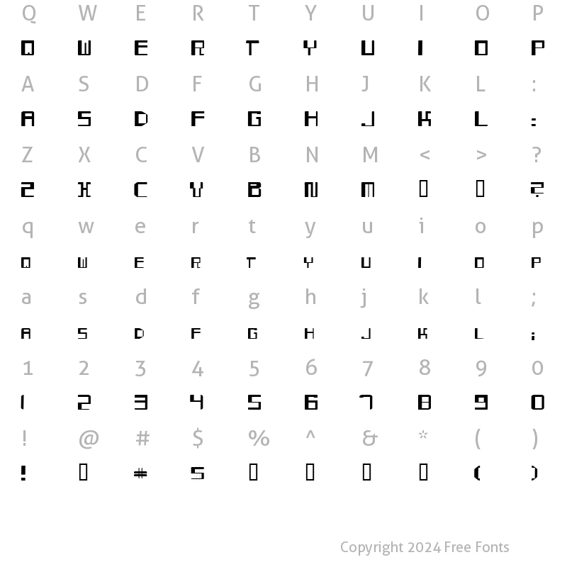 Character Map of Mayday Regular