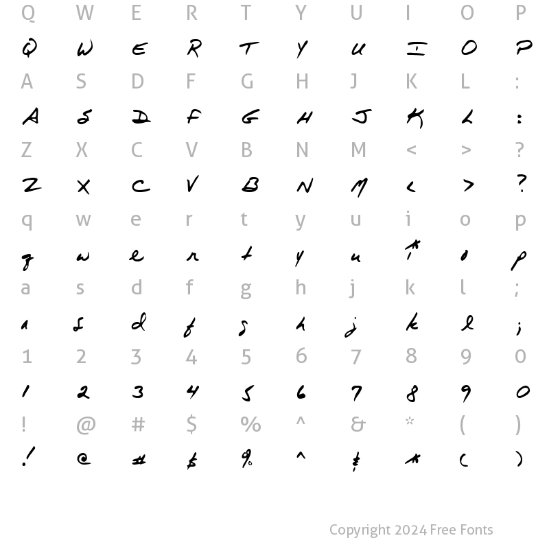 Character Map of Mayonaise Regular