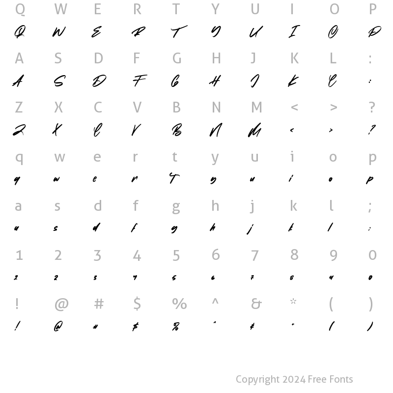 Character Map of Mayoritte Regular