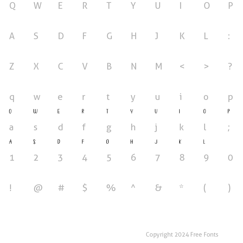 Character Map of Mayrliana joy Regular