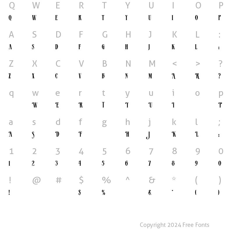 Character Map of MazamaPlain Regular