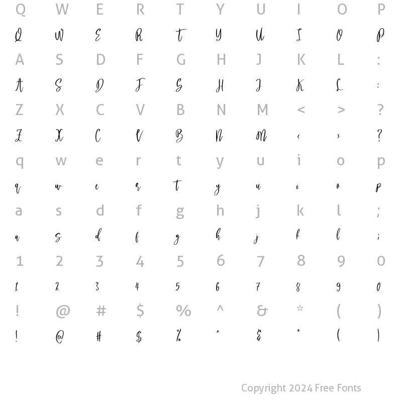 Character Map of Mazire Regular